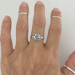 🌛🌝TOP SELLER🌛🌝 Sterling Silver Face Moon and Sun Ring, Celestial Rings, Sunshine